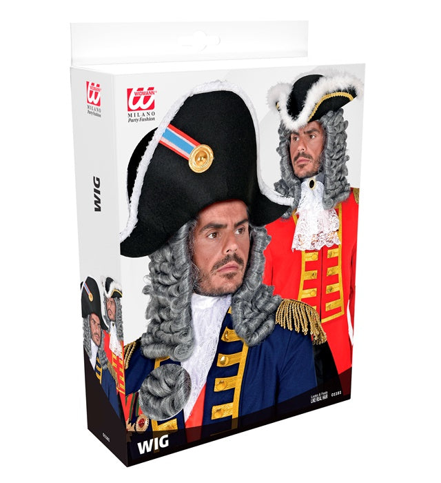 Kommandant Perücke in Box - Kostümzubehör für Fasnacht und Karneval