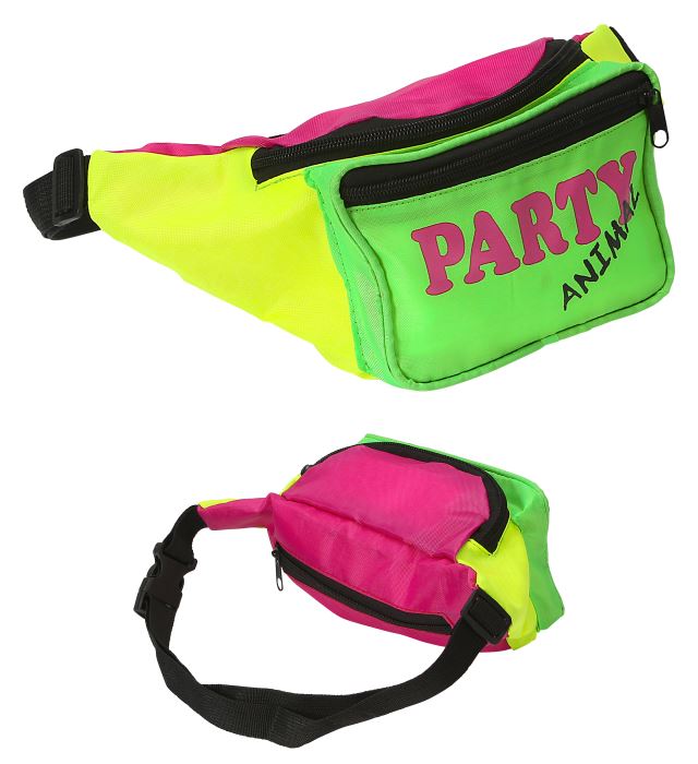 Retro 80er Jahre Gürteltasche mit verstellbarem Gürtel und Reissverschluss