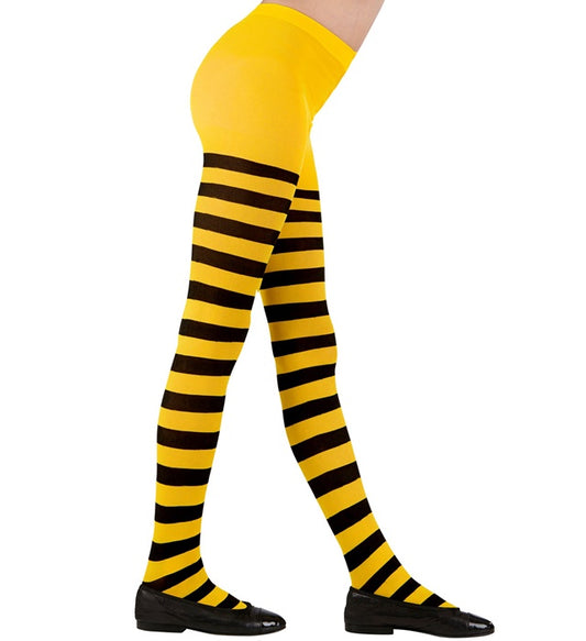 Strumpfhose mit Bienenmuster in Gelb und Schwarz, 70 DEN