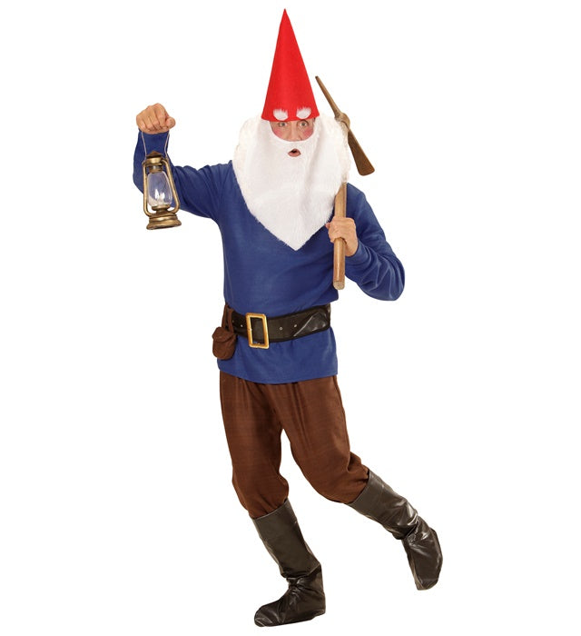 Blauer Zwerg Kostüm Komplettset mit Jacke, Hose, Gürtel, Hut und Bart für Fasnacht