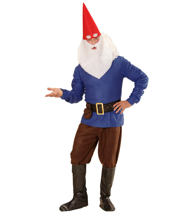Blauer Zwerg Kostüm Komplettset mit Jacke, Hose, Gürtel, Hut und Bart für Fasnacht