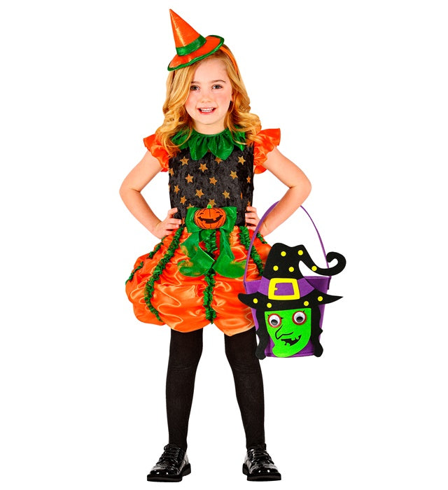 Süßes oder Saures Korb in Hexen-Optik für Halloween und Fasnacht