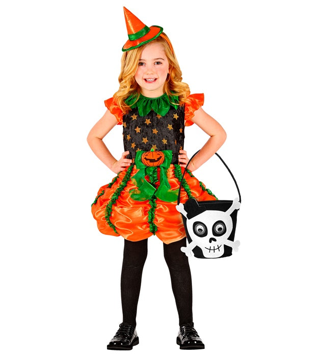 Halloween Korb mit Totenkopf Motiv für Süßes oder Saures