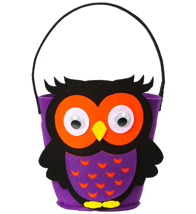 Halloween Korb mit Eulen-Motiv für Süßes oder Saures