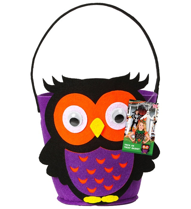 Halloween Korb mit Eulen-Motiv für Süßes oder Saures