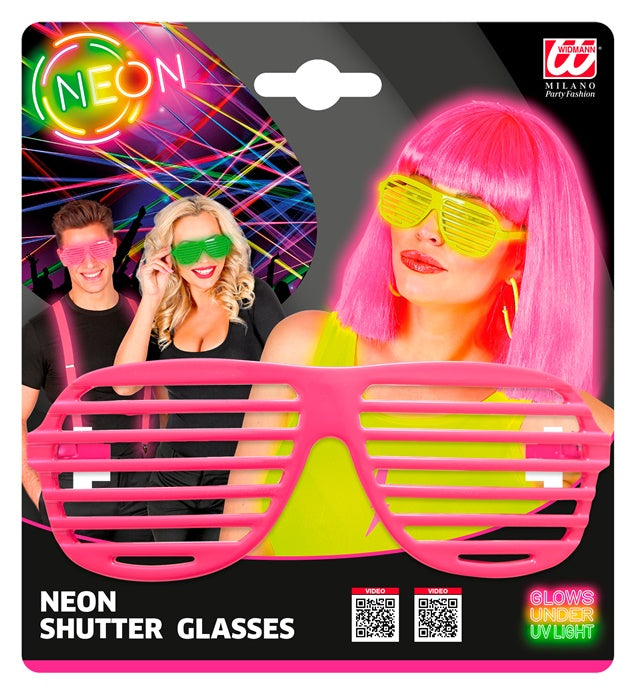 Neon pinke Atzenbrille für Fasnacht und Karneval