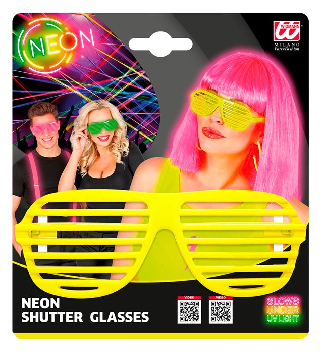 Neon-gelbe Atzenbrille – leuchtendes Fasnachts-Accessoire