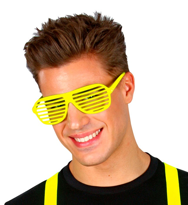 Neon-gelbe Atzenbrille – leuchtendes Fasnachts-Accessoire