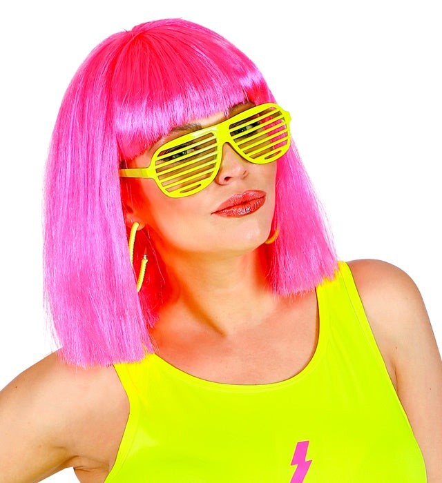 Neon-gelbe Atzenbrille – leuchtendes Fasnachts-Accessoire