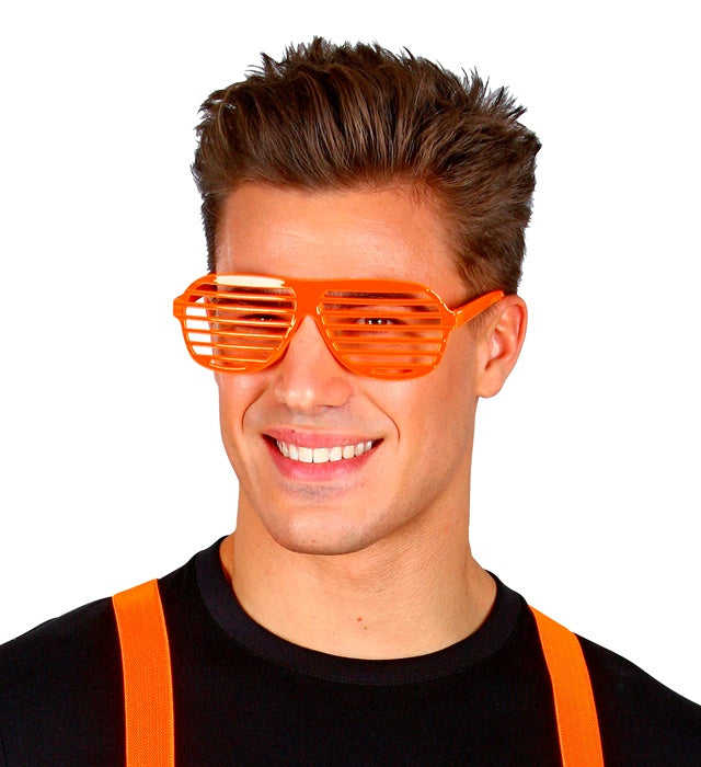Neonorangene Atzenbrille als Fasnacht- und Karneval-Accessoire