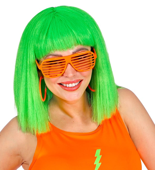 Neonorangene Atzenbrille als Fasnacht- und Karneval-Accessoire
