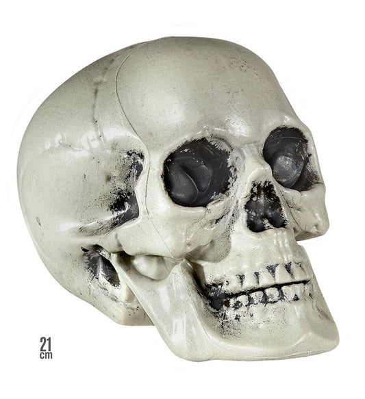 Totenkopf aus Kunststoff 21 cm, Piraten Deko für Fasnacht und Mottoparty