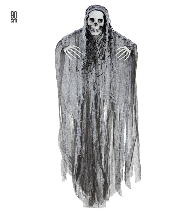Grim Reaper Dekofigur 90 cm mit Sense für Halloween und Fasnacht