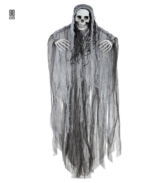 Grim Reaper Dekofigur 90 cm mit Sense für Halloween und Fasnacht