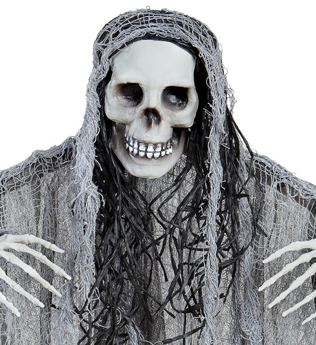 Grim Reaper Dekofigur 90 cm mit Sense für Halloween und Fasnacht