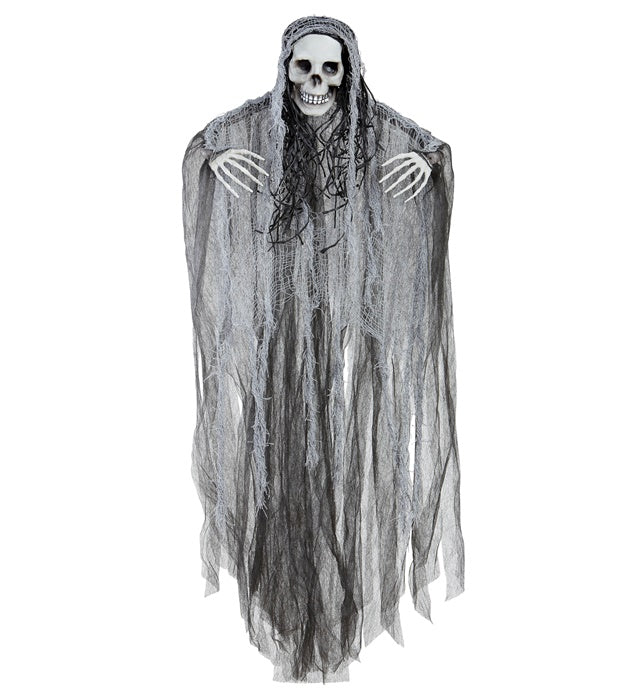 Grim Reaper Dekofigur 90 cm mit Sense für Halloween und Fasnacht