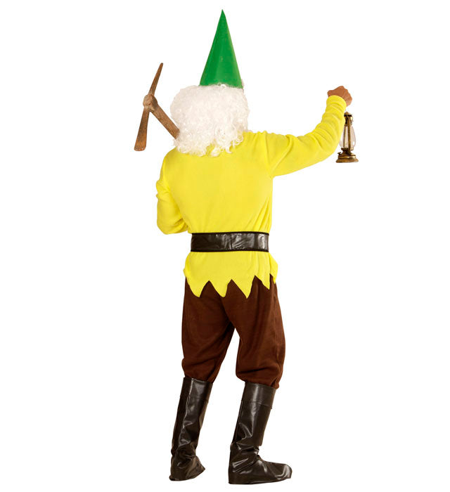 Gelber Zwerg Kostüm mit Hut und Bart für Fasnacht und Karneval