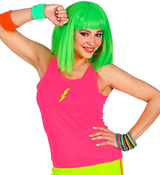 Neon pinkes Tank Top für Fasnacht und Mottoparty