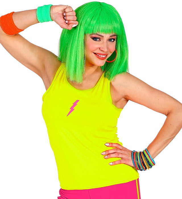 Neon gelbes Tank Top als leuchtendes Kostümzubehör für Fasnacht und Mottoparty
