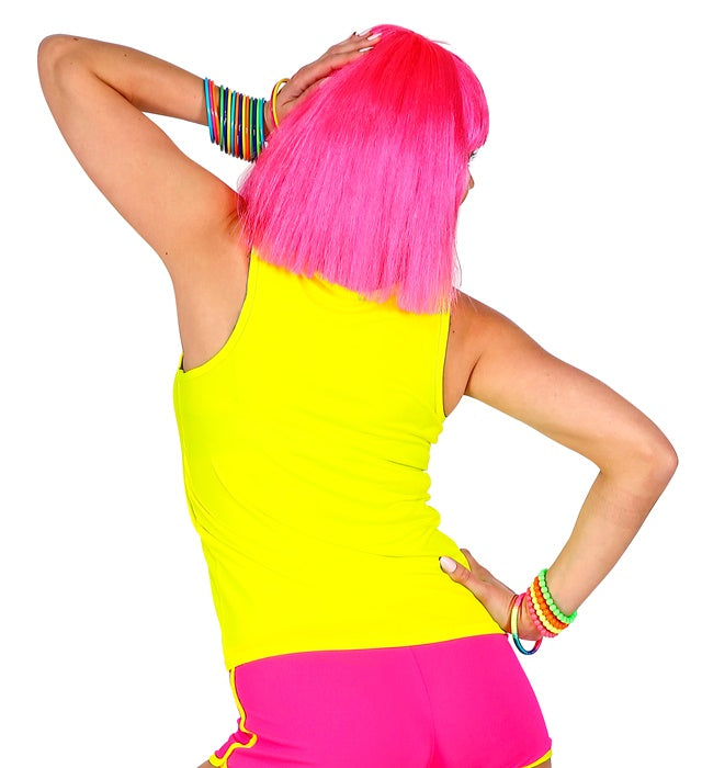 Neon gelbes Tank Top als leuchtendes Kostümzubehör für Fasnacht und Mottoparty