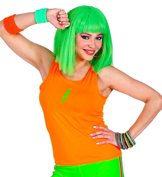 Neon oranges Tank Top für Fasnacht und Mottoparty auf weissem Hintergrund