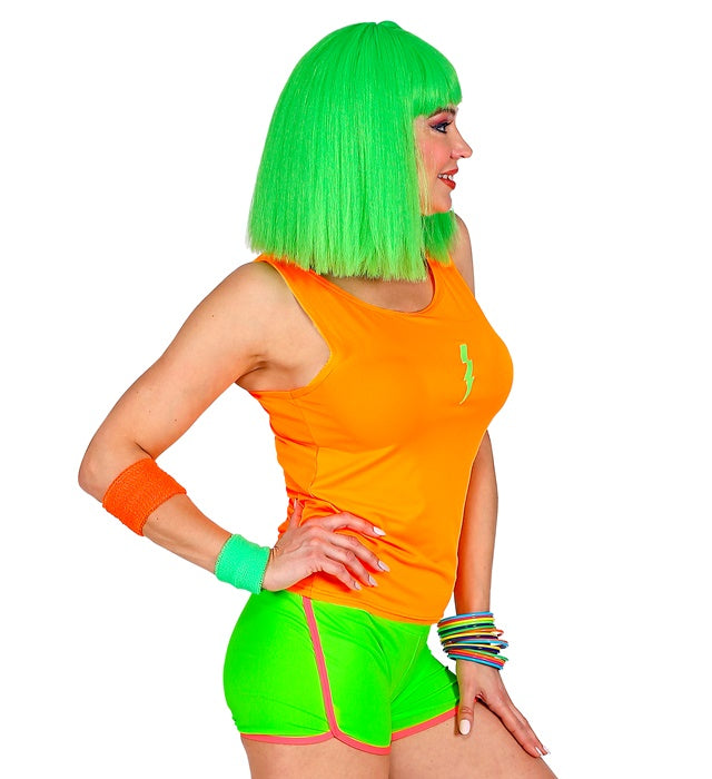Neon oranges Tank Top für Fasnacht und Mottoparty auf weissem Hintergrund