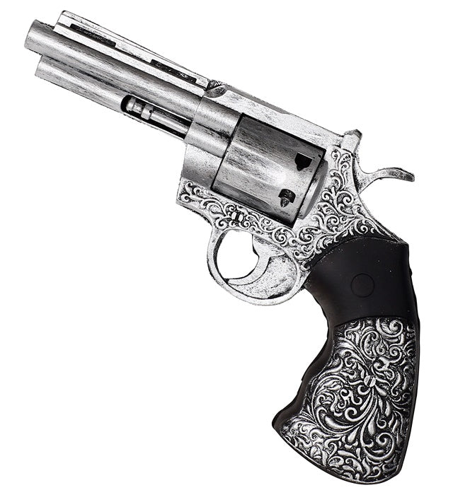 Authentischer Schaumlatex Revolver 25 cm für Fasnacht und Mottoparty