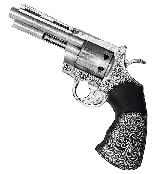 Authentischer Schaumlatex Revolver 25 cm für Fasnacht und Mottoparty