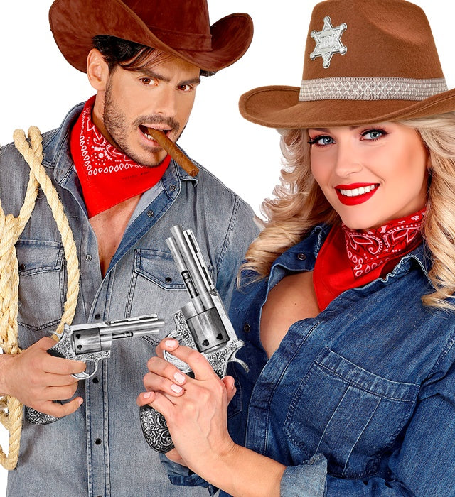 Authentischer Schaumlatex Revolver 25 cm für Fasnacht und Mottoparty