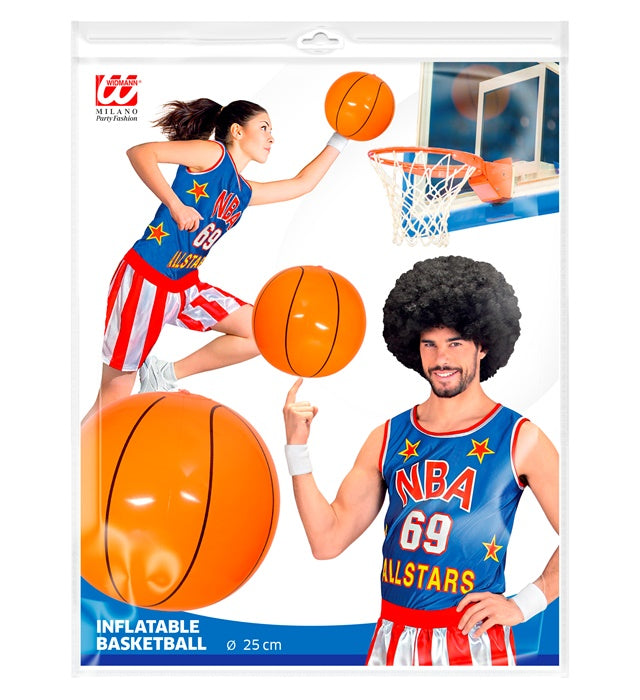 Aufblasbarer Basketball mit 25 cm Durchmesser als Fasnacht-Accessoire