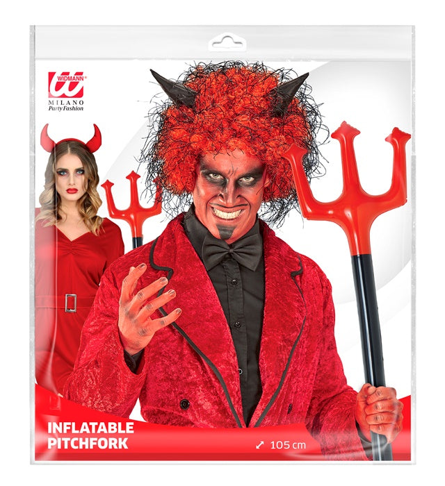 Aufblasbarer Dreizack 105 cm für Fasnacht und Halloween Kostüme