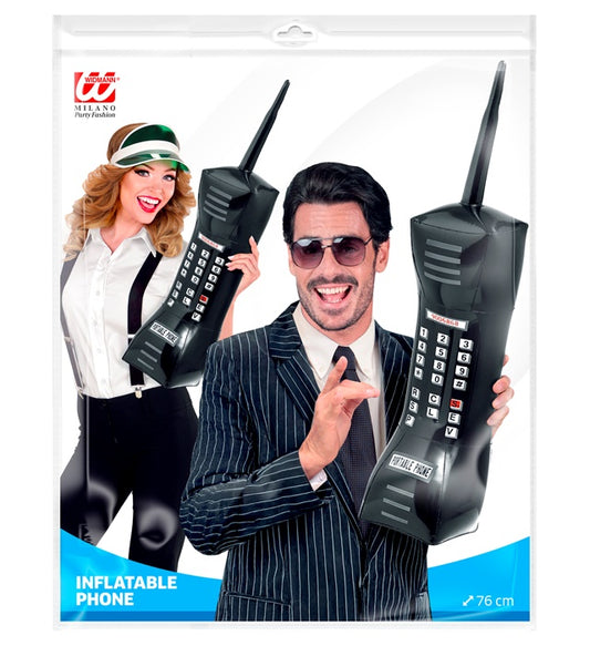 "AUFBLASBARES HANDY" 77 cm Schwarz