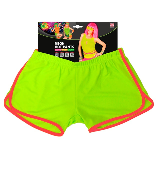 Neon grüne Hot Pants für Fasnacht und Mottoparty