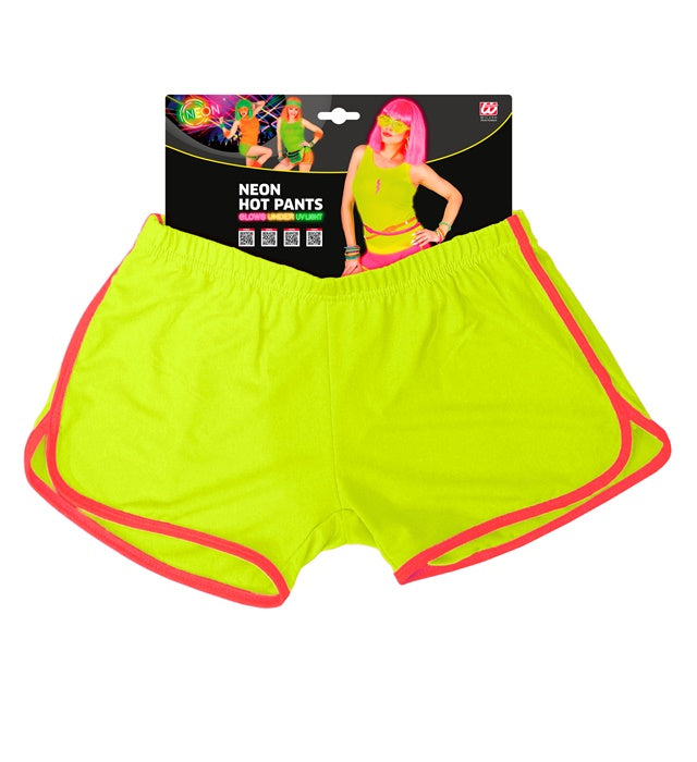 Neon gelbe Hot Pants für Fasnacht und Karneval