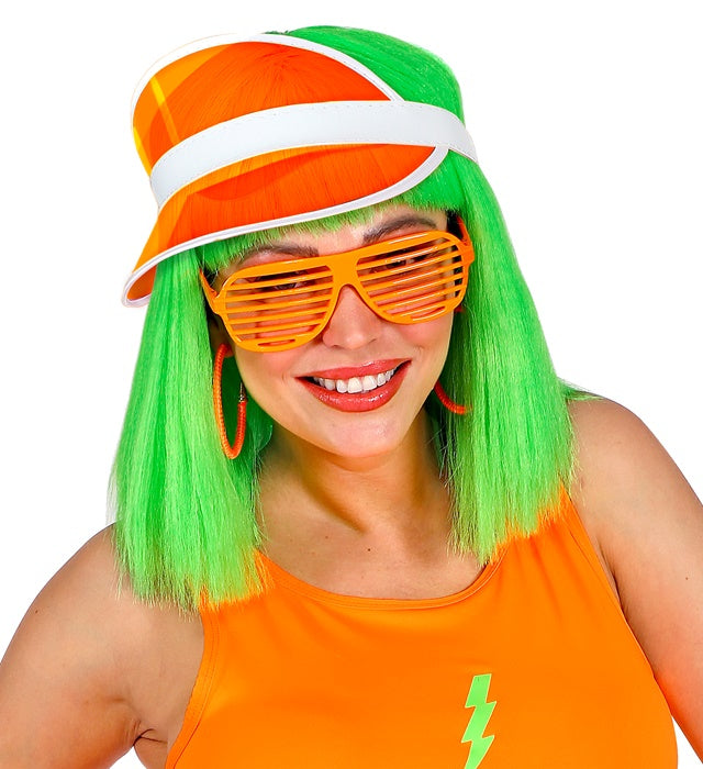 Orange Sonnenkappe im 80er Jahre Stil für Fasnacht und Karneval