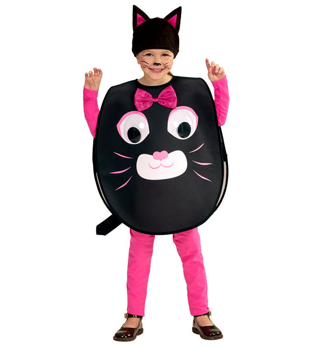 Kopfbedeckung Katze mit großen Riesenaugen - Fasnacht Accessoire