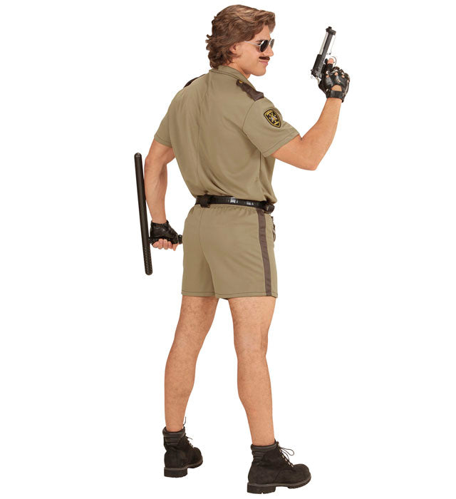Kalifornischer Highway Streifenpolizist Kostüm bestehend aus Hemd, Shorts und Gürtel