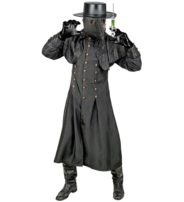 Totengräber-Mantel mit markantem Kragen für Fasnacht und Mottoparty