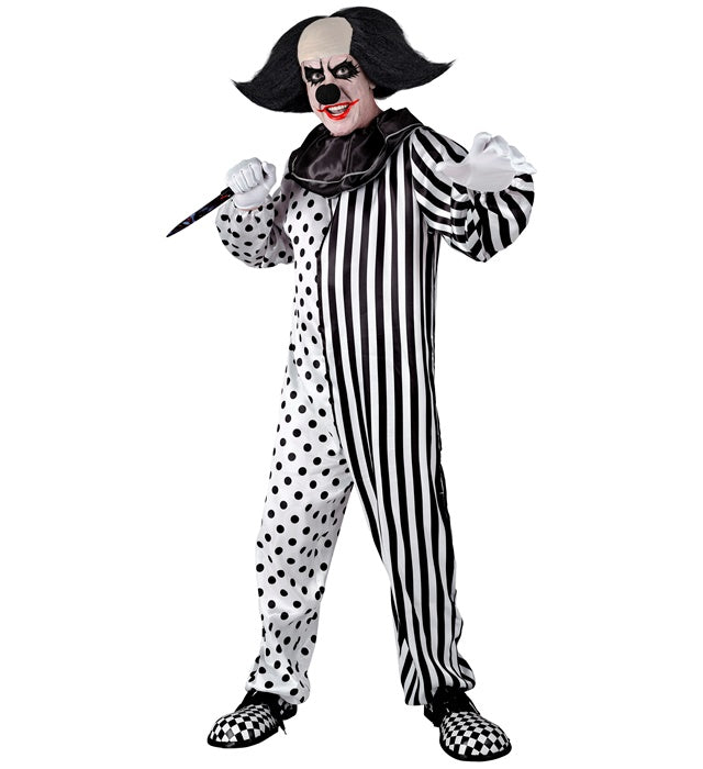 Killer Pierrot Overall Fasnachtskostüm mit gruseligem Design
