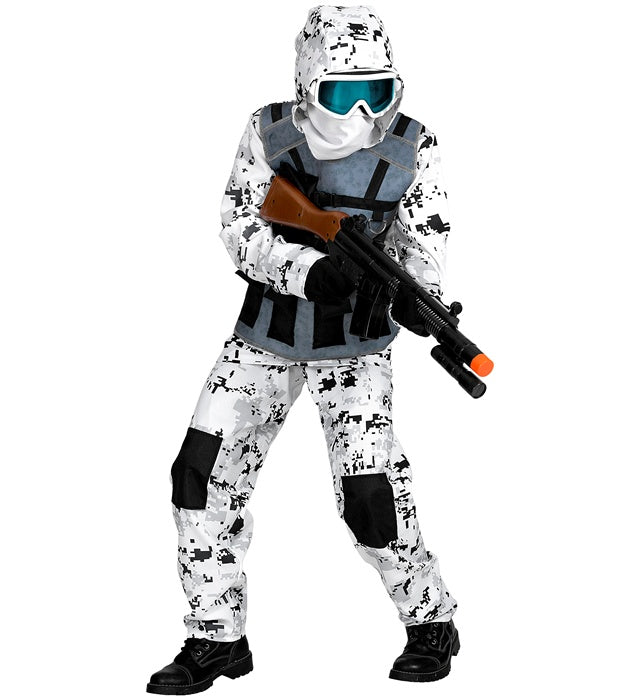 Arctic Special Forces Kostüm mit Kapuzenoberteil, Hose und Maske für Fasnacht