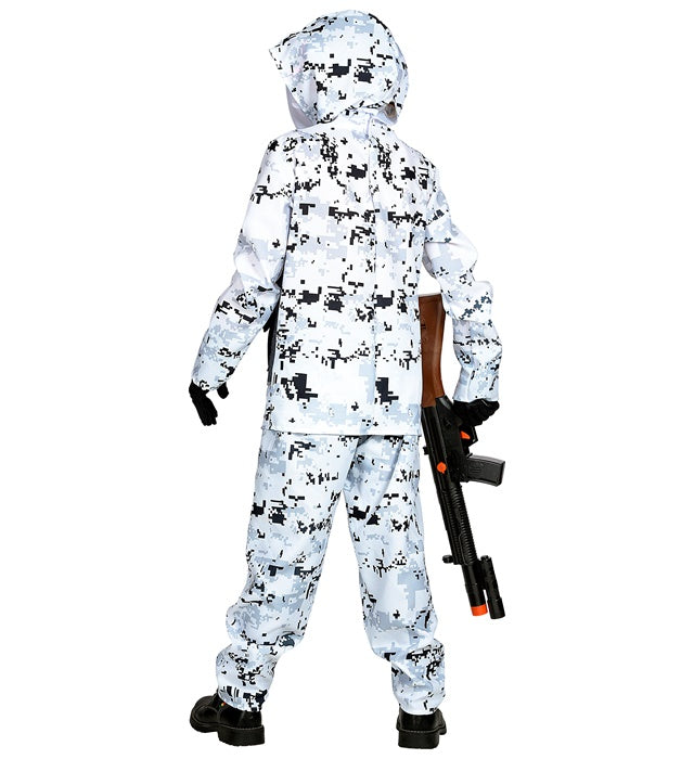 Arctic Special Forces Kostüm mit Kapuzenoberteil, Hose und Maske für Fasnacht