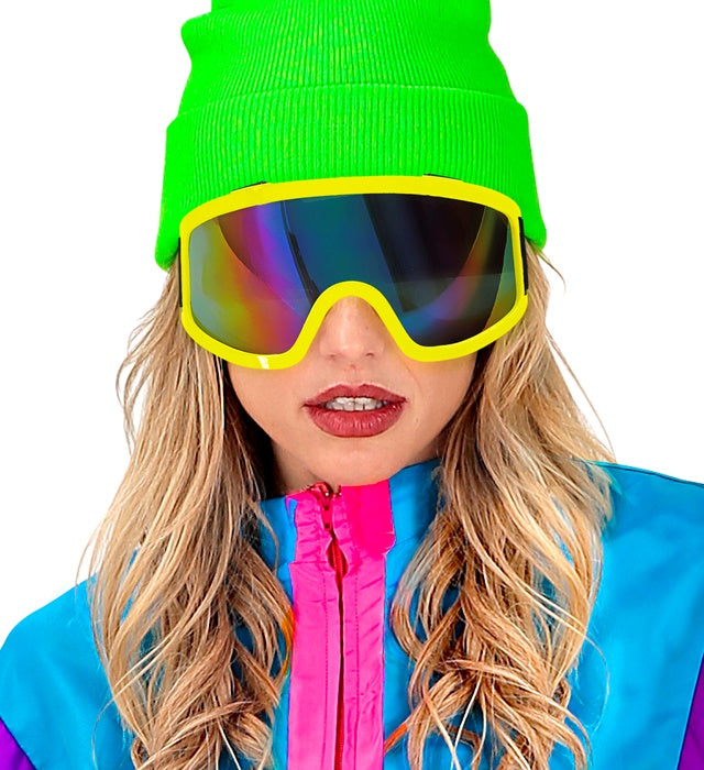 Neon gelbe Skibrille für Après-Ski und Festivals in der Schweiz