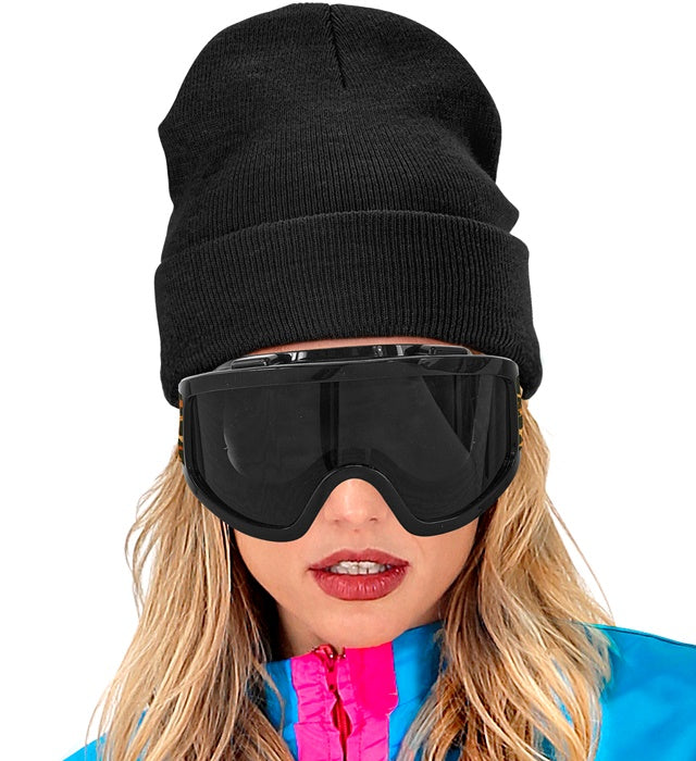 Skibrille mit Leopardenmuster als Fasnachts- und Festival-Accessoire