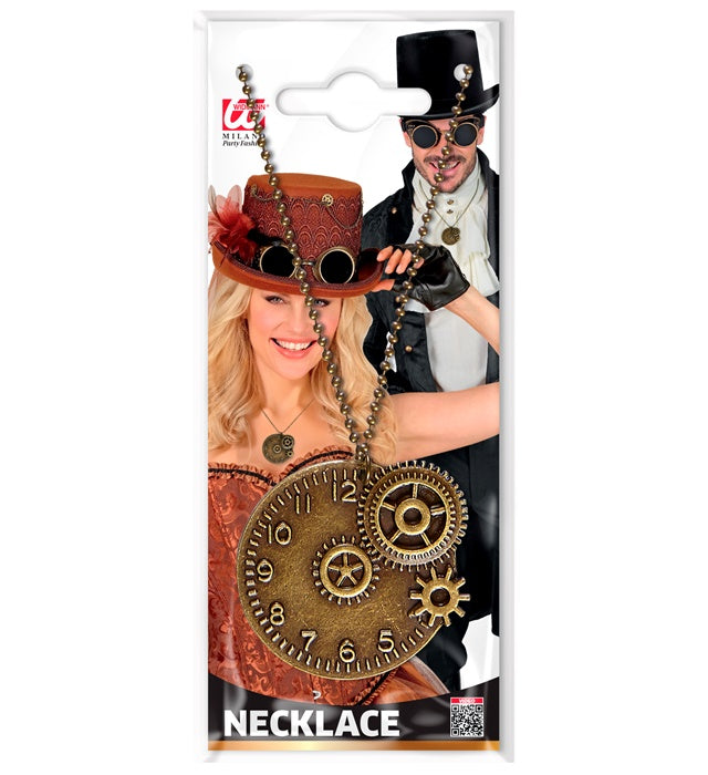 Detailreiche Steampunk Kette als Fasnacht Accessoire