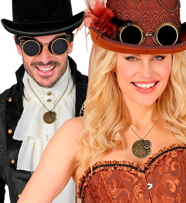 Detailreiche Steampunk Kette als Fasnacht Accessoire