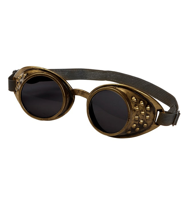 Bronzene Steampunk Brille im Vintage-Look für Fasnacht und Mottopartys