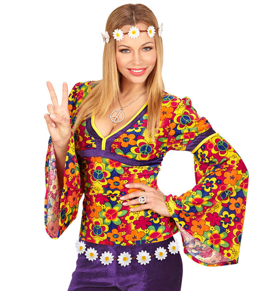 Gänseblümchen Gürtel 140 cm mit floralem Design, ideal für Fasnacht und Mottopartys