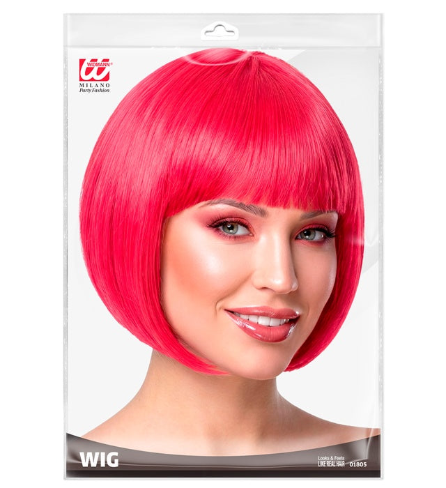 Pinkfarbene Chanel-Perücke für Fasnacht und Karneval