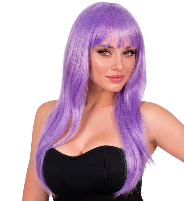 Lila Vogue Perücke für Fasnacht und Karneval