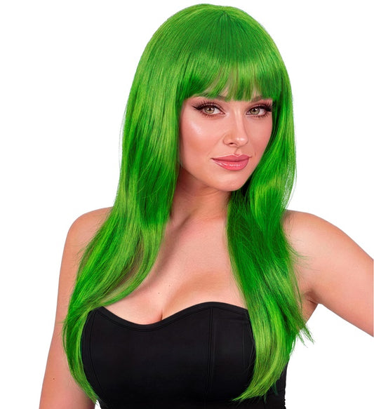 Grüne Vogue Perücke für Fasnacht und Karneval